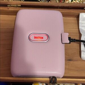 Instax Pink Portable Photo Printer with Red Logo